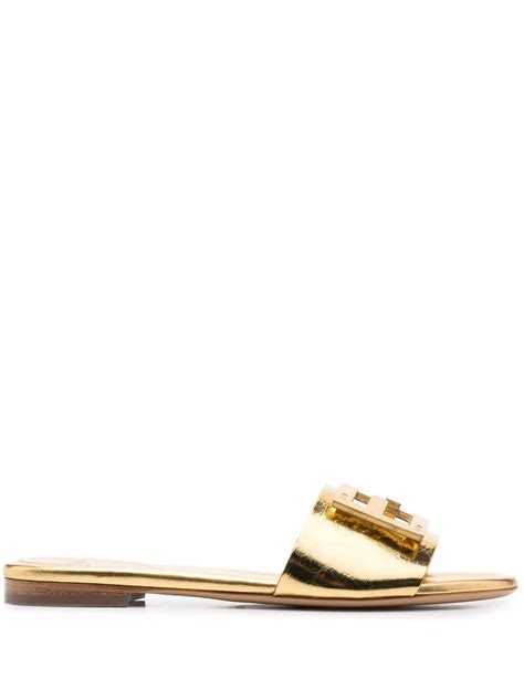 fendi ff logo plaque sandals